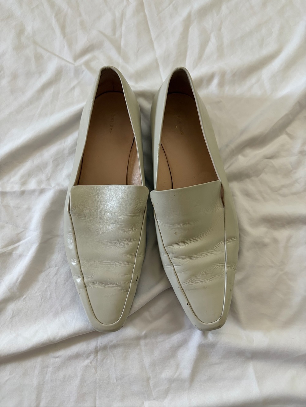 The Row - Women’s Minimal Leather Slip-On Loafers - Cream